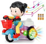 Zest 4 Toyz Musical Toy for Kids 360 Degree Rotating Stunt Tricycle Dancing Doll Bump and Go Toy with 4D Lights Dancing Sound Toy Battery Operated Toy for 1 Year Old Kids Boys Girls with Battery