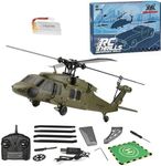 KAROYD RC Helicopter Model, Wltoys K170 BK Hawk UH-60L 170 Size 4CH Flybarless Helicopter with Adjustable Left and Right Hand Throttle (RTF Version)