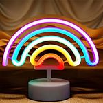 YIVIYAR Rainbow Neon Light Rainbow Lamp Rainbow Gifts for Women USB/Battery Operated Neon Rainbow Light Rainbow Gifts for Girls Neon Lights for Bedroom Rainbow Night Lights for Kids Party