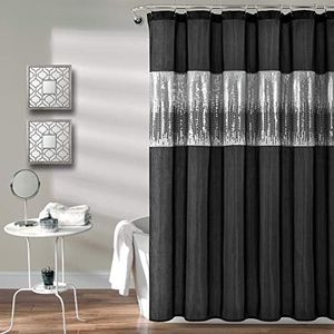 Lush Decor Night Sky Shower Curtain, 72" x 72", Black