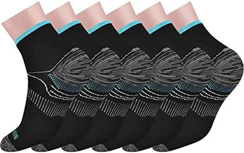 6/7 paia Calze di Compressione per gli uomini e le donne Calze di fasciite plantare Low Cut Calze sportive Calze atletiche con supporto dell'arco Fasciite plantare
