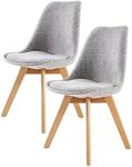 La Bella Replica Eames Fabric Padded Dining Chair - Grey X2