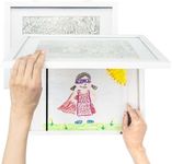 [2 Pack] Kids Artwork Frame (8.5x11” with Mat/11x14" without Mat) - Changeable Kids Picture Frame, Can Store up to 100 Arts - White