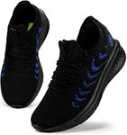 Giniros Womens Trainers Athletic Running Shoes Gym Trainers Walking Sneakers Lightweight Tennis Sports Shoes Soft Ladies Trainers Black-1 265mm EU 42 UK 9