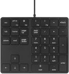 Qisan Numeric Keypad Wired Numpad 34 keys Portable Keypad USB External Mini Slim Keyboard Magicforce For Financial Cashier Securities-Black