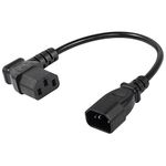 CERRXIAN IEC 320 C14 to 90 Degree C13 PDU Power Supply Extension Cable,C14 Male to Left Angle C13 Female 3 Pin Power Cord for Monitors,Computers,Etc-0.4M/15.7inch