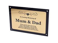 OriginDesigned Beautifully Engraved Mum & Dad Memorial Plaque - Indoor and Outdoor Use (Gold)