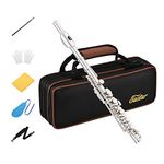 Eastar Piccolo Instrument for Beginners Students, Key of C Piccolo Flute, with Hard Case, Cleaning Rod, Cloth, Swab and Gloves, 2-Piece, Nickel Plated Piccolo, EPC-1