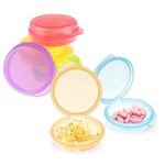 Prasacco 6 Pieces Small Vitamin Organizer Box, Travel Vitamin Container Portable Daily Mini Vitamin Case Holder for Pocket Purse Briefcase BPA Free Travel Vitamin Cod Liver Oil Storage Box (6 Color)