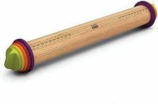 Joseph Joseph Adjustable Rolling Pin with Removable Rings, 13.6 inch, Multi-Color