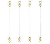 Kaan Chain Transparent Stretchable Rubber Gold Colored Earchain | Kaan Chain for Women and Girls | Invisible Ear Chain for Women, Ear Chain for Heavy Earrings (2 Pair)