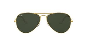 Ray-Ban Unisex's RayBan Aviator Classic Sunglasses, Gold Frame with Green G-15 Lenses, 62 mm