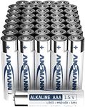 ANSMANN AAA Disposable Batteries [Pack of 40] Family Pack of Alkaline Long Lasting Micro Triple A Battery for Torch Lights, Remote Controls, Alarm Clock, Wall Clocks - White