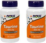 NOW Foods Taurine 500 mg Caps, 2 pk