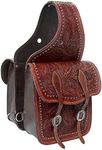 HILASON Western Horse Leather Saddle Bag Heavy-Duty Traditional Trail Ride Brown | Saddle Bag | Horse Saddle Bag | Western Saddle Bag | Leather Saddle Bags for Horses | Leather Horse Saddle Bags