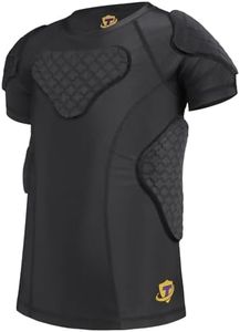 Eicolorte Youth Kids Padded Compression Shirt with Breathable Chest Rib Protector Lightweight Heart Guard in Youth for Football Baseball Sports Practice