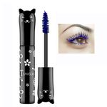 Easilydays Colored Waterproof Mascara for Eyelashes, Colorful Mascara Long Lasting Thick Mascara Rainbow Color Fiber Charming Mascara Makeup, Cosplay Brown White Black Pink Purple Blue Eye Lashes Party Stage Use (#04 Blue)