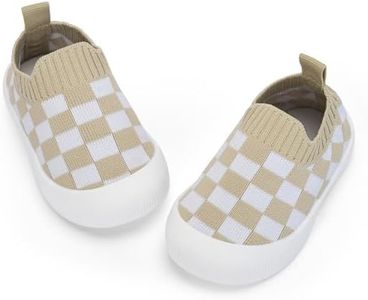 BACSAC Baby Toddler Shoes Boys Girls Infant Lightweight Breathable Walking Sock Sneakers 6-36 Months Camel,9-12 Months