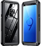 SPIDERCASE for Samsung Galaxy S9 Case Waterproof, [12FT Military-Grade Drop Protection] [IP68 Water Resistance] Full Body Heavy Duty Rugged Shock-Proof Case for S9-Black