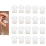 Lsgoodcare 20Pack White Silicone Rubber Replacement Mushroom EarTips Earbud Compatible with Motorola Kenwood Icom Yaesu Baofeng HYT Midland Cobra Radio Surveillance Acoustic Tube Earpiece Headset