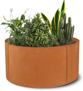 Worth Garden Heavy Duty Corten Steel Round Raised Garden Bed Kit - 24" Dia. x12 H. - Metal Pre-Rusted Planter Box for Vegetables, Flowers, Herbs, Olive Green - Outdoor Gardening