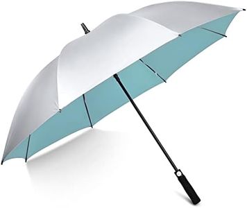 G4Free 54/62 Inch Windproof UV Protection Golf Umbrella Extra Large Silver Coated Automatic Open Silver Stick Long Umbrella