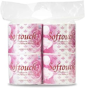 SofTouch Toilet Paper Tissue Roll Economy Pack 4-in-1 (100 mtr roll) (375 Sheet Per roll)