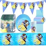 52 Pieces Beauty And The Beast Birthday Decoration, Beauty And The Beast Party Decoration, Beauty And The Beast Paper Plates, Beauty And The Beast Decoration Birthday, Banner Decoration Girls