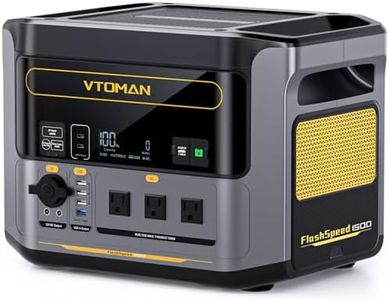 VTOMAN FlashSpeed 1500 Portable Power Station 1500W (3000W Peak), Recharge 0-100% within 1H, LiFePO4 (LFP) Battery Powered Generator with 3x 1500W AC Outlets, 6x USB Ports, for Home Backup & Camping