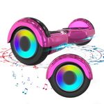 ELEKGO Hoverboard 6.5 Inch with Bluetooth Speaker Self-balancing Scooter, Colorful Light Motor, LED Lights for Kids (Rose)