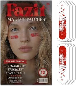 Fazit Red Game Day Speckles - Sports Makeup Patches – Waterproof & Sweat-Proof Team Spirit Face Stickers for Sports Events, Cheer, and Tailgates – Easy Peel & Apply Face Decals for Fans (12 Pack)