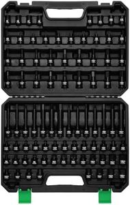 TecoTek 84-Piece 3/8-Inch Drive Master Hex Bit Impact Socket Set, Impact Allen Bit Socket Set, Star Bits, Stubby Bits, Tamperproof Star and Triple Square, Cr-Mo Steel, Heavy Duty Storage Case