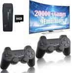 Toy Imagine Game Stick Lite with 64GB, Preloaded with 20000+ Games, 9 Emulators, Dual Wireless Controllers, Retro Gaming Console Plug & Play