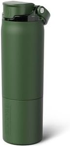 BrüMate Rise 25oz Water Bottle With 100% Leakproof Covered Silicone Straw | Insulated Stainless Steel Water Bottle | Cup-Holder Friendly | Fast Flow | Soft Sip Silicone Spout | BPA-Free (OD Green)