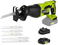 SnapFresh 20V Cordless Reciprocating Saw –3000 SPM, Variable Speed Trigger, Tool-Free Blade Change, LED Light, Lightweight & Compact for Wood, Metal, Plastic, 2.0Ah Battery & Fast Charger Included