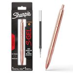 SHARPIE S-Gel, Gel Pen, Copper Metal Body, Medium Point (0.7mm), Black Ink, Includes 1 Pen and 1 Additional Ink Refill