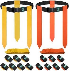 Hilhook Flag Football Belts, 14 Player Flag Football Set with 42 Flags for Kids Youth and Adults Training Equipment (Yellow and Orange)