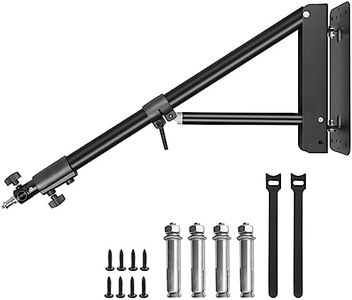 MSKIRA Ring Light Wall Mount with Triangle Base, 51inch/130cm Length Adjustable Support 180° Flexible Rotation, Wall Mount Boom Arm Up to 4.3ft for Photography Strobe Flash, Softbox, Reflector