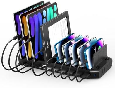Alxum 60W 10 Ports USB Charging Station for Multiple Devices, Multi USB Charger Station with 5V/2.4A Output for Phone, Tablet and More