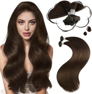 Moresoo U Tip Extensions Real Human Hair Ash Brown U Tip Hair Extensions Human Hair Dark Brown for Women 50S 50G 22 Inch