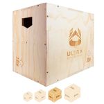 Ultra Fitness Wood Plyo Box - 3-in-1 Wood Plyo Box for Jump, MMA Training, Plyometrics (Large Size: 24" x 20" x 16")