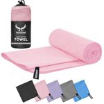 Mupkins Microfiber Gym Towel - 40x80cm Active Sports Towel, Lightweight Quick Dry Towel - Ideal for Gym Training, Yoga, Cycling, Running, Camping & Hiking (Pink)