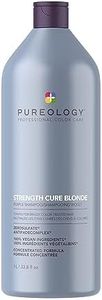 Pureology Strength Cure Blonde, Purple Shampoo, Restore & Tone for Brassy Blonde Hair, Vegan Formulas, Sulphate Free for a Gentle Cleanse
