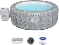 Bestway 4-6 Person SaluSpa Honolulu AirJet Inflatable Hot Tub Spa, 77" x 28" Round Portable Spa with 140 Soothing Jets and Insulated Cover