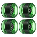 PATIKIL 70mm 78A Longboard Wheels with Black ABEC-9 Bearings, 4 Pack Soft Cruiser Wheels Street Wheels for Skateboards Skateboard Wheel PU, Clear Green