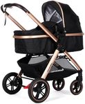 Pacto City Black Compact Convertible 2in1 Aluminium Alloy Pram Stroller Bassinet