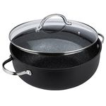 Prestige Scratch Guard Aluminium Chefs Casserole, 28cm/5.7L, Black