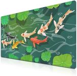 Samgula Office Desk Mats Office Table Mat, Keyboard Mouse Pad XXL Mouse Pads Desk Pads, Pc Gaming Mat Waterproof Non-Slip Rubber Base, 35.4 X 15.7 inch for Work/Game/Office/Home Fishes Under Water