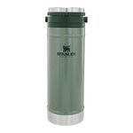 Stanley Travel Mug French Press 16 oz / 0.47 L with Double Vacuum Insulation, Stainless Steel Coffee Mug, Dishwasher Safe, Hammertone Green