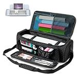 AMOIGEE Carrying Case for Cricut Explore Air 2, Cricut Maker 3, Cricut Explore 3, Black Storage Organizer for Cricut Accessories, Quilted Cricut Bag